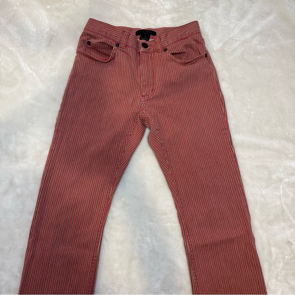 The Limited Vintage Pinstripe Red Straight Leg Jeans Size 0 - Picture 4 of 11